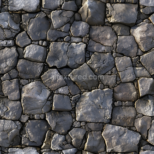 Preview — Seamless 3D dark rough stone cobblestone PBR texture with natural irregular shapes