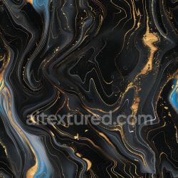 seamless Seamless 3D PBR Texture of Glossy Black Marble with Swirling Gold and Blue Veins texture 8k free download PBR