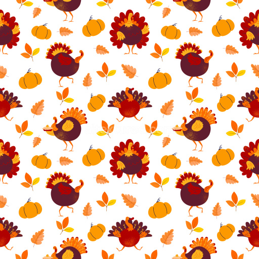 Pattern Bundle - Seamless 3D Pattern PBR Texture with Playful Thanksgiving Turkeys and Autumn Motifs texture preview