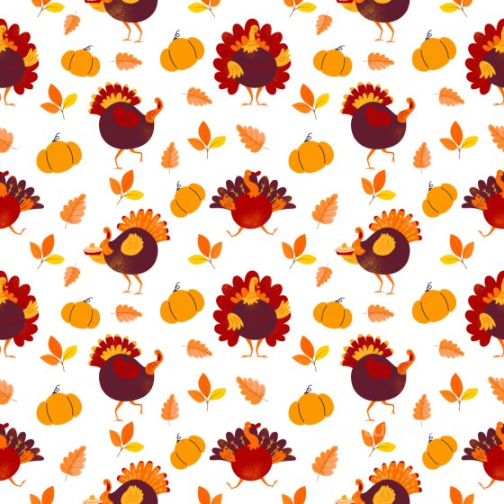 Pattern PBR Texture with Playful Thanksgiving Turkeys and Autumn Motifs Pattern Bundle texture preview