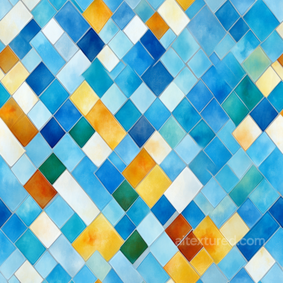 Ceramic Mosaic Texture with Mediterranean Blues and Warm Accents Mosaic texture preview