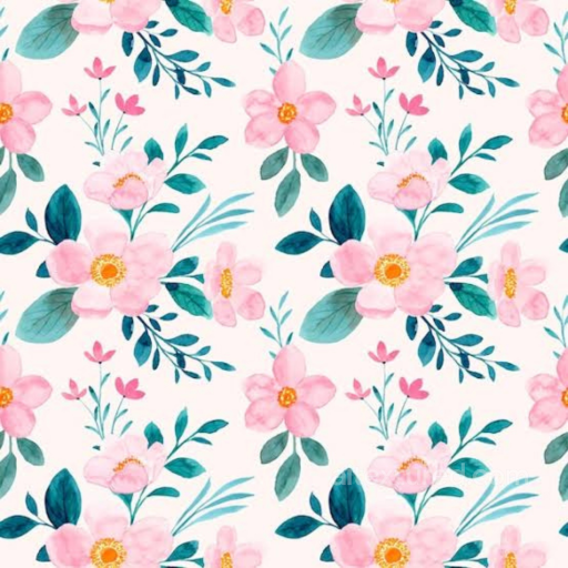 Pink Flower Watercolor Floral Fabric Texture with Soft Pastels seamless Pink Flower PBR texture