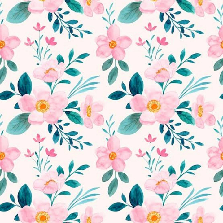 Pink Flower Watercolor Floral Fabric with Soft Pastels seamless PBR texture preview