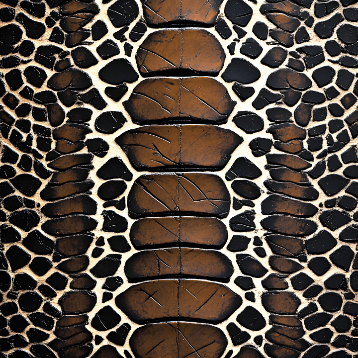 Reptile Skin with Detailed Cracked Brown and Black Scales seamless PBR texture preview