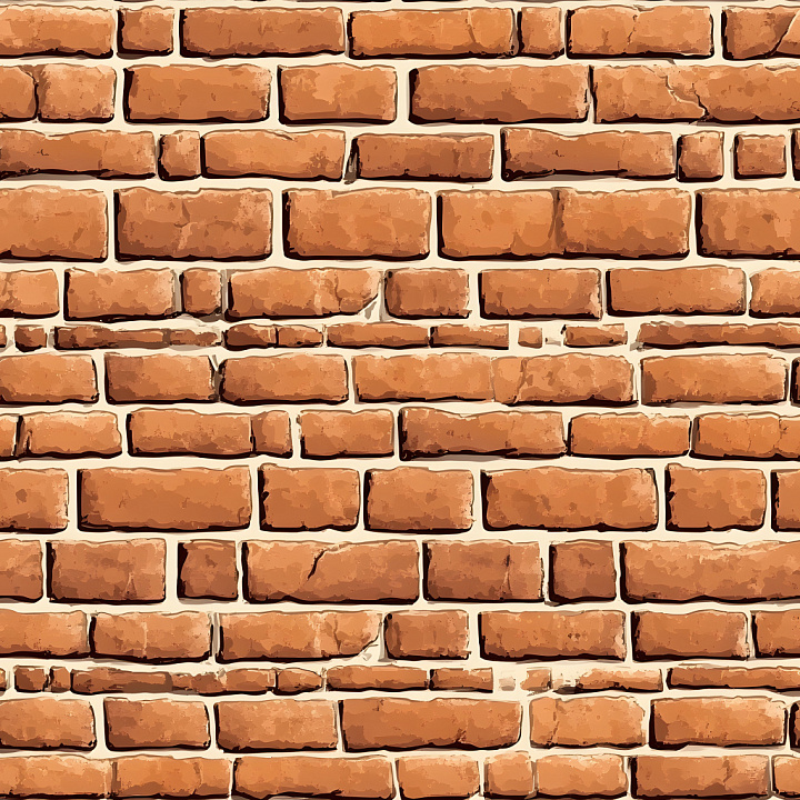 Cracked Brick Wall with Warm Earthy Tones and Detailed Splits seamless PBR texture preview