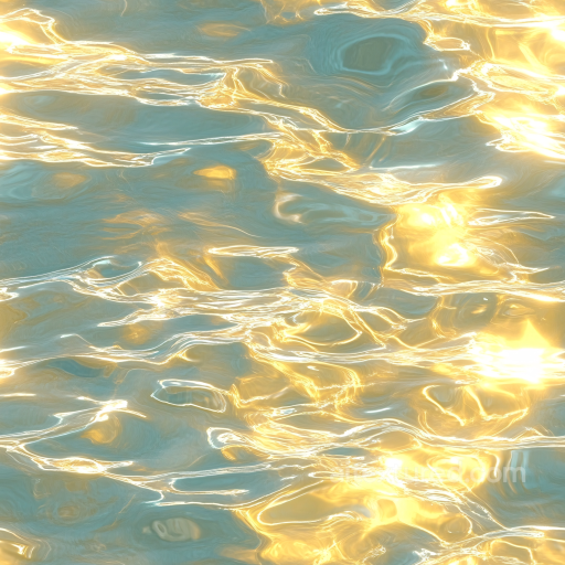 Water PBR Texture with Golden Sunlit Rippling Surface seamless Water PBR texture