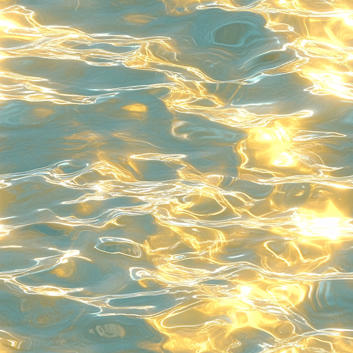 Water with Golden Sunlit Rippling Surface seamless PBR texture preview