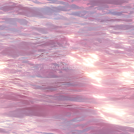 Seamless 3D PBR Water Texture Featuring Pink Reflective Ocean Waves