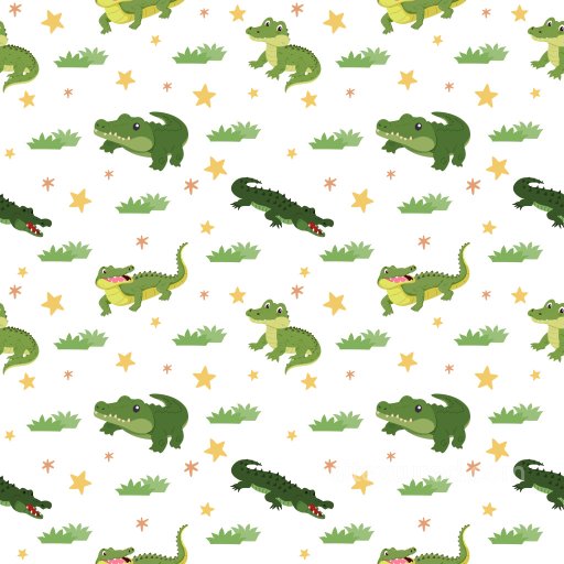 Pattern PBR Texture with Playful Crocodile Motifs and Cartoon Grass seamless Pattern Bundle PBR texture