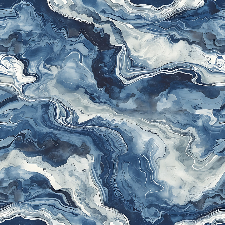 Blue Jean Natural Marble with Fluid Veins seamless PBR texture preview