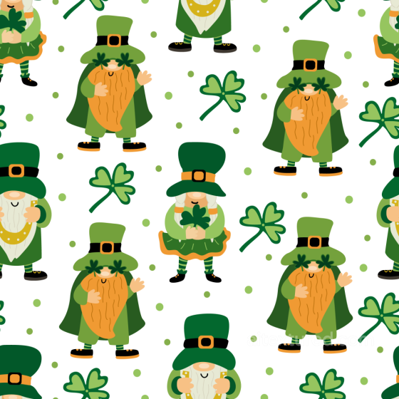 Featuring St Patrick Gnomes And Shamrocks Pattern St patrick texture preview