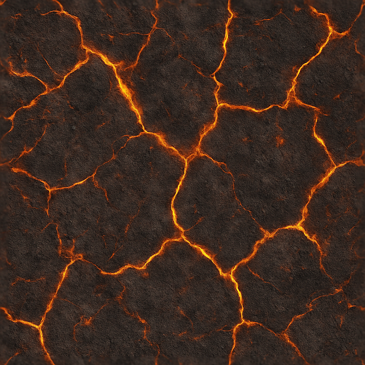 Scorched Earth With Fire Cracks Surface seamless PBR texture preview