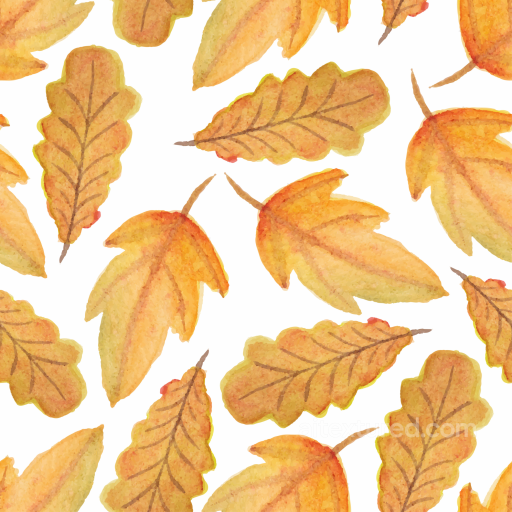 Watercolor Autumn Leaves Pattern Seamless Texture seamless Autumn Leaves  PBR texture