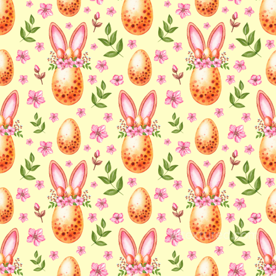 Featuring Painted Easter Eggs with Bunny Ears and Pink Floral Motif All Christmas Digital paper texture preview