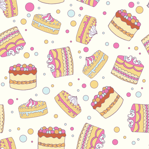 Seamless 3D PBR Texture of Birthday Cake Pattern with Colorful Sweets