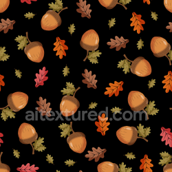 seamless Seamless 3D PBR Texture Featuring Acorn and Autumn Leaf Pattern texture 8k free download PBR