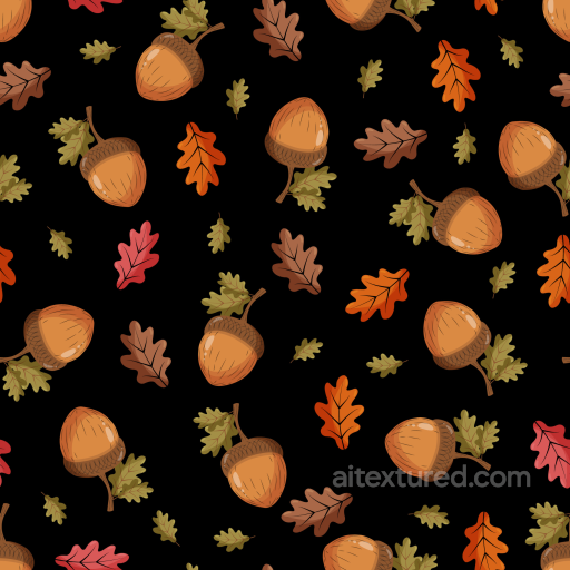 Featuring Acorn and Autumn Leaf Pattern seamless Thanksgiving PBR texture