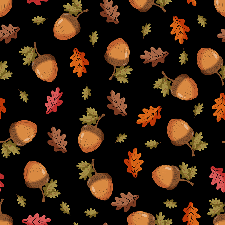 Featuring Acorn and Autumn Leaf Pattern seamless PBR texture preview