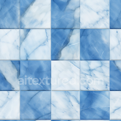 seamless Seamless 3D PBR Blue and White Marble Chessboard Tiles Texture with Polished Finish texture 8k free download PBR