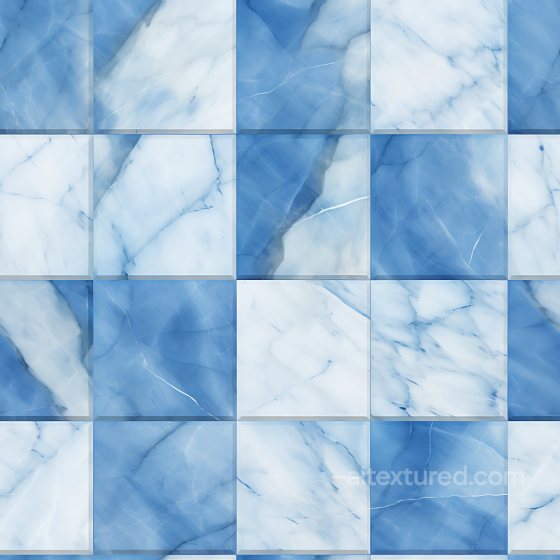Blue and White Marble Chessboard Tiles Texture with Polished Finish Marble texture preview