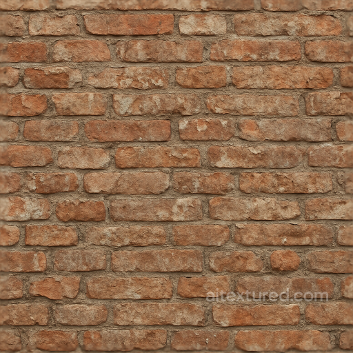 Rustic Brick Wall Wallpaper With Distressed Weathered Finish And Embossed Details seamless Wallpaper PBR texture