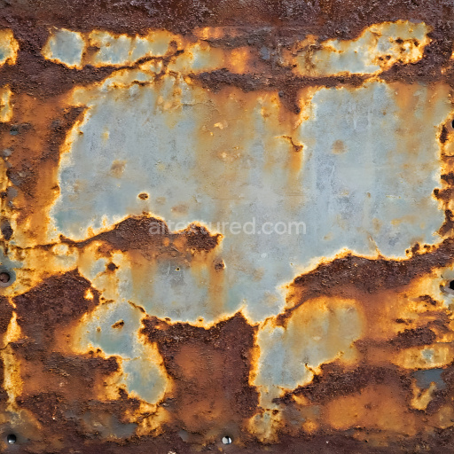 Seamless 3D Rusty Metal PBR Texture with Cracked and Peeling Paint