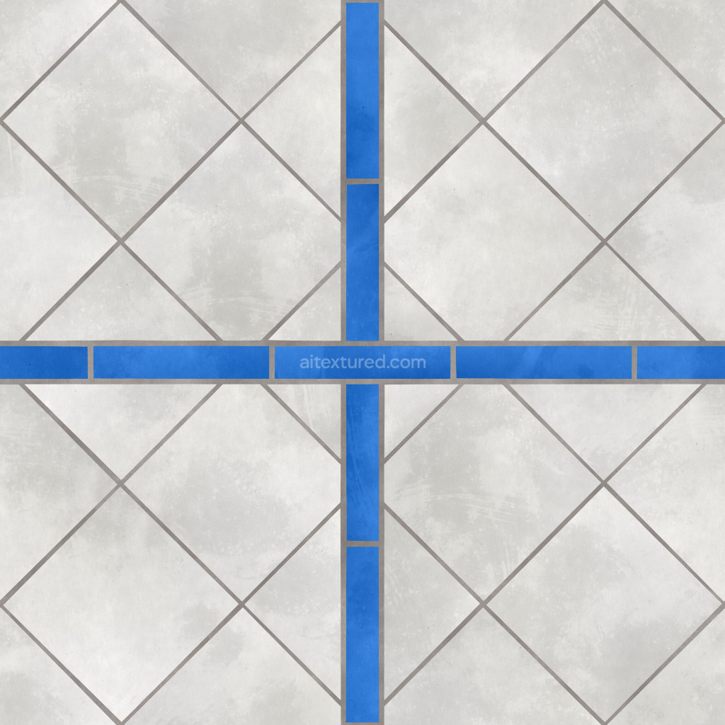 Seamless PBR tiles texture in blue and grey design