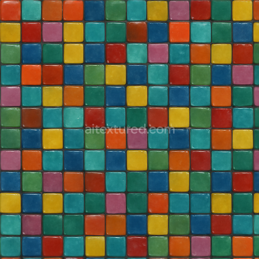 Seamless 3d texture pbr 8k glass tiles mosaic featuring smalti glass fragments and glossy finish