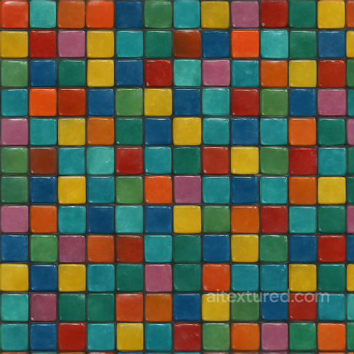 Glass Tiles Mosaic Featuring Smalti Glass Fragments And Glossy Finish seamless Mosaic PBR texture