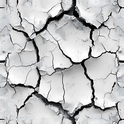 Cracked White Plaster PBR Texture with Deep Fractures and Jagged Edges seamless Cracked & Holes PBR texture