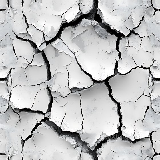 Cracked White Plaster PBR Texture with Deep Fractures and Jagged Edges Cracked & Holes texture preview