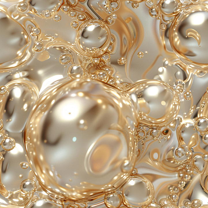 Featuring Glossy Golden Liquid Bubbles seamless PBR texture preview