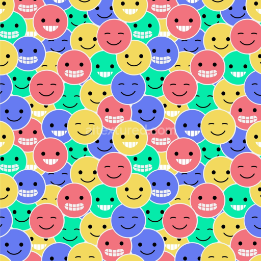 Seamless 3D PBR Texture Featuring Colorful Happy Face Pattern