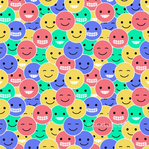 Featuring Colorful Happy Face Pattern seamless Happy Face pattern PBR texture
