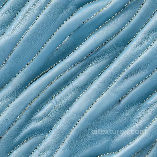 Quilted Blue Leather PBR Texture with Detailed Grain and Stitching seamless Leather PBR texture