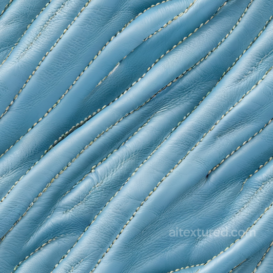 Quilted Blue Leather PBR Texture with Detailed Grain and Stitching Leather texture preview