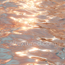 seamless Seamless 3D Water PBR Texture Featuring Golden Sunset Light Reflections and Gentle Ripples texture 8k free download PBR