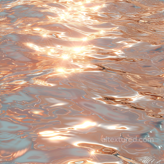 Water PBR Texture Featuring Golden Sunset Light Reflections and Gentle Ripples Water texture preview