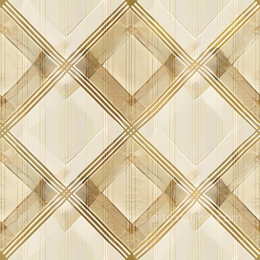 Seamless 3D Plaid Gold Metal PBR Texture with Reflective Diamond Pattern texture preview