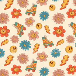 seamless Seamless 3D PBR Texture with Playful Happy Face Pattern in Colorful Cartoon Style texture 8k free download PBR