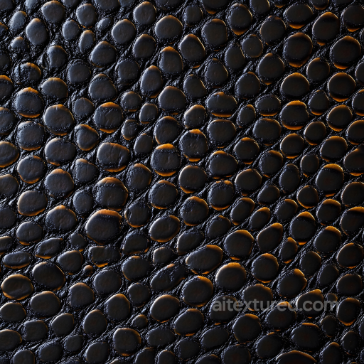 Reptile Scale Skin PBR Texture with Dark Glossy Surface and Organic Pattern seamless Skin PBR texture