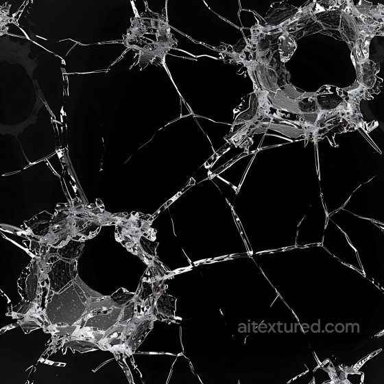 Cracked and Holed Glass PBR Texture with Transparent Shattered Pattern Cracked & Holes texture preview