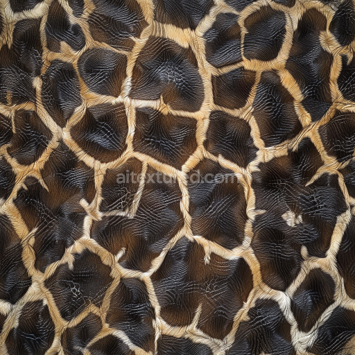 Seamless 3D Cracked Dark Brown Leather PBR Texture with Aged Grain