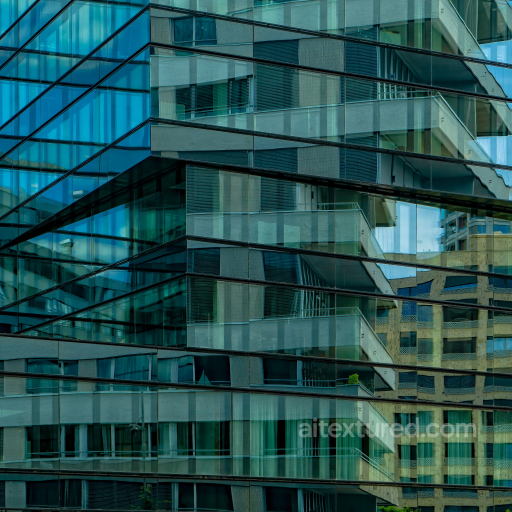 PBR Texture of Modern Glass Facade with Reflective Surfaces seamless Glass PBR texture