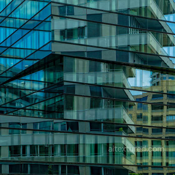 PBR Texture of Modern Glass Facade with Reflective Surfaces Glass texture preview