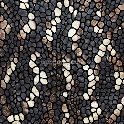 Seamless 3D Scaled Skin PBR Texture with Detailed Organic Scale Patterns and Varied Tone