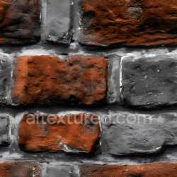seamless Seamless 3D Cracked Brick Wall PBR Texture with Weathered Red and Gray Bricks texture 8k free download PBR