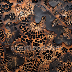 seamless Seamless 3D PBR Texture of Black Vintage Cracked Leather with Intricate Cutouts texture 8k free download PBR