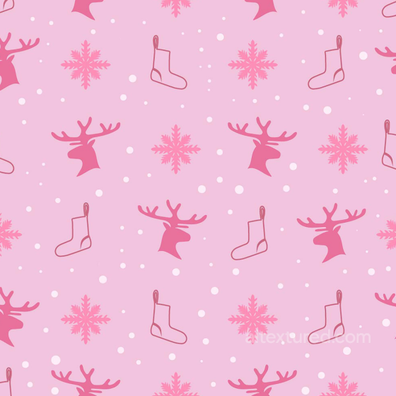 Christmas Digital Paper Texture with Pink Reindeer and Snowflakes All Christmas Digital paper texture preview