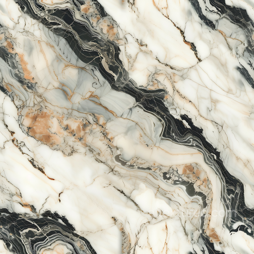 Arabescato Natural Marble PBR Texture with Bold Veins and Warm Accents seamless Marble PBR texture